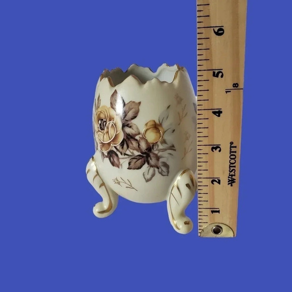 -Napco Ware vntge footed porcelain egg vase cream color - Picture 6 of 6